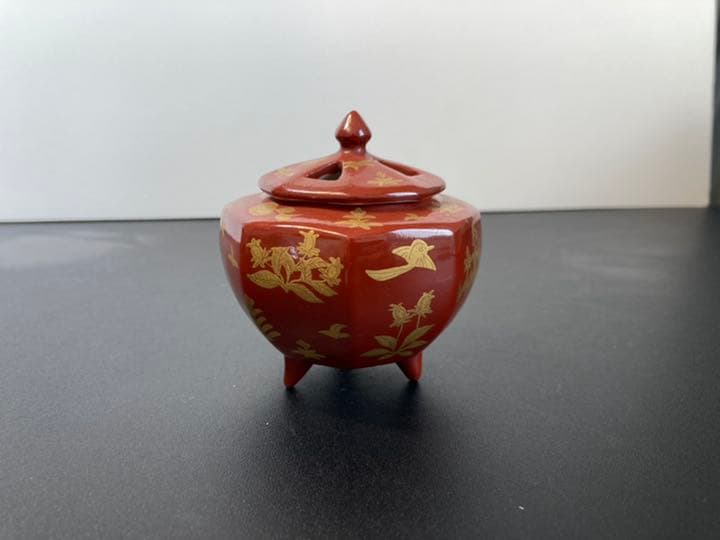 香炉　金彩　中国　骨董品　中国美術　古美術品