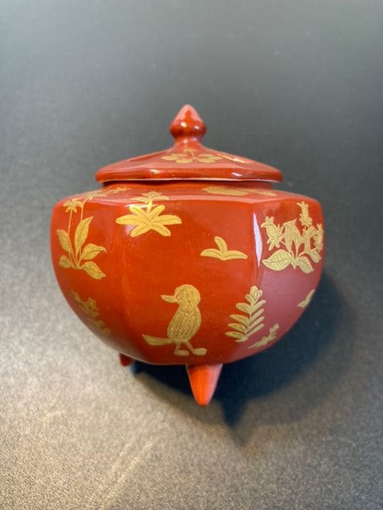 香炉　金彩　中国　骨董品　中国美術　古美術品