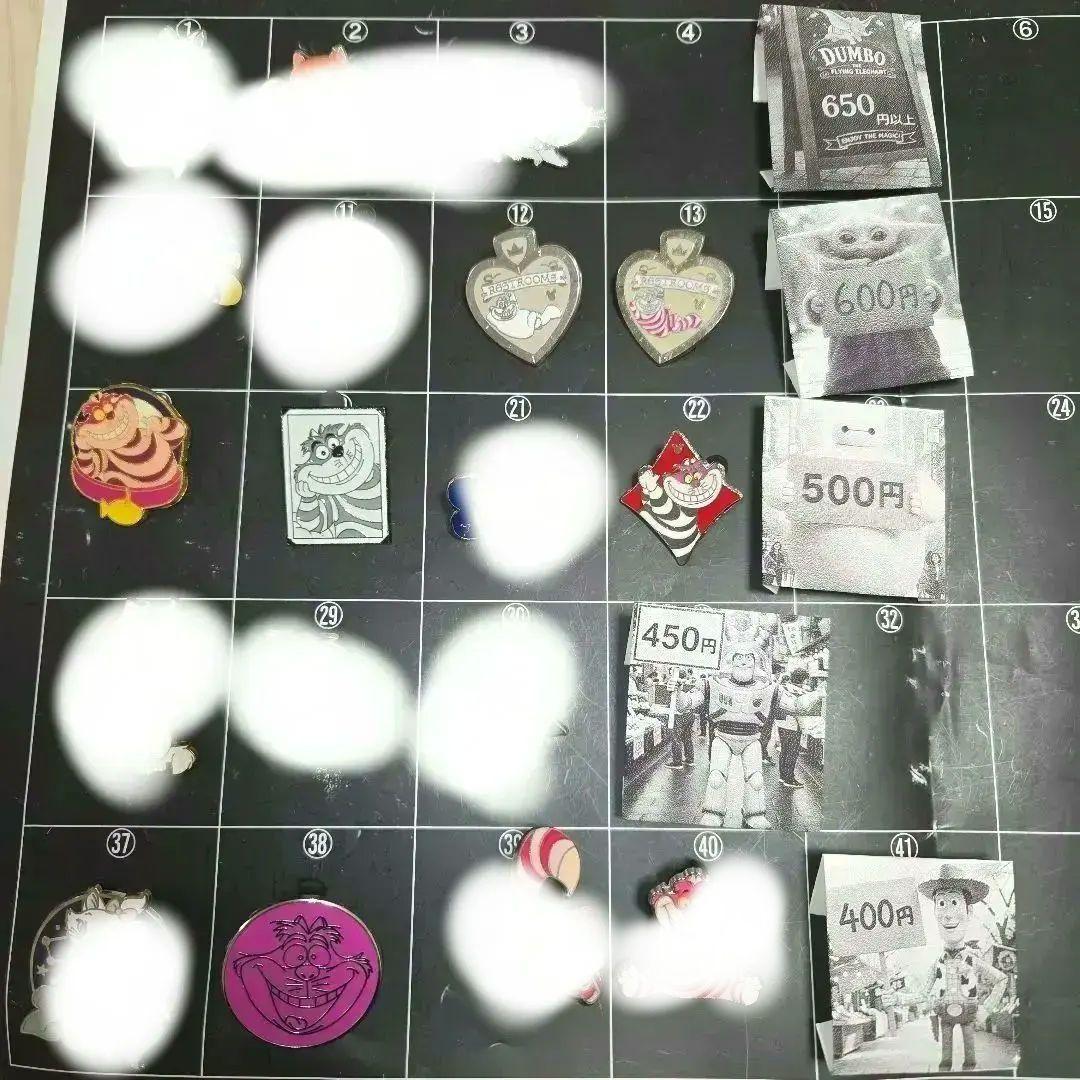 チェシャ猫　マリーちゃん　ダグ　ルシファー　モチ　ディズニーピン