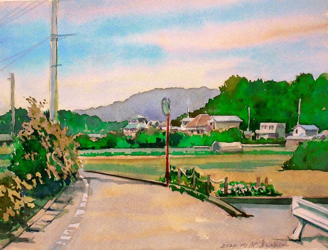 風景 水彩画 2020年制作 原画 額装済み F6サイズ