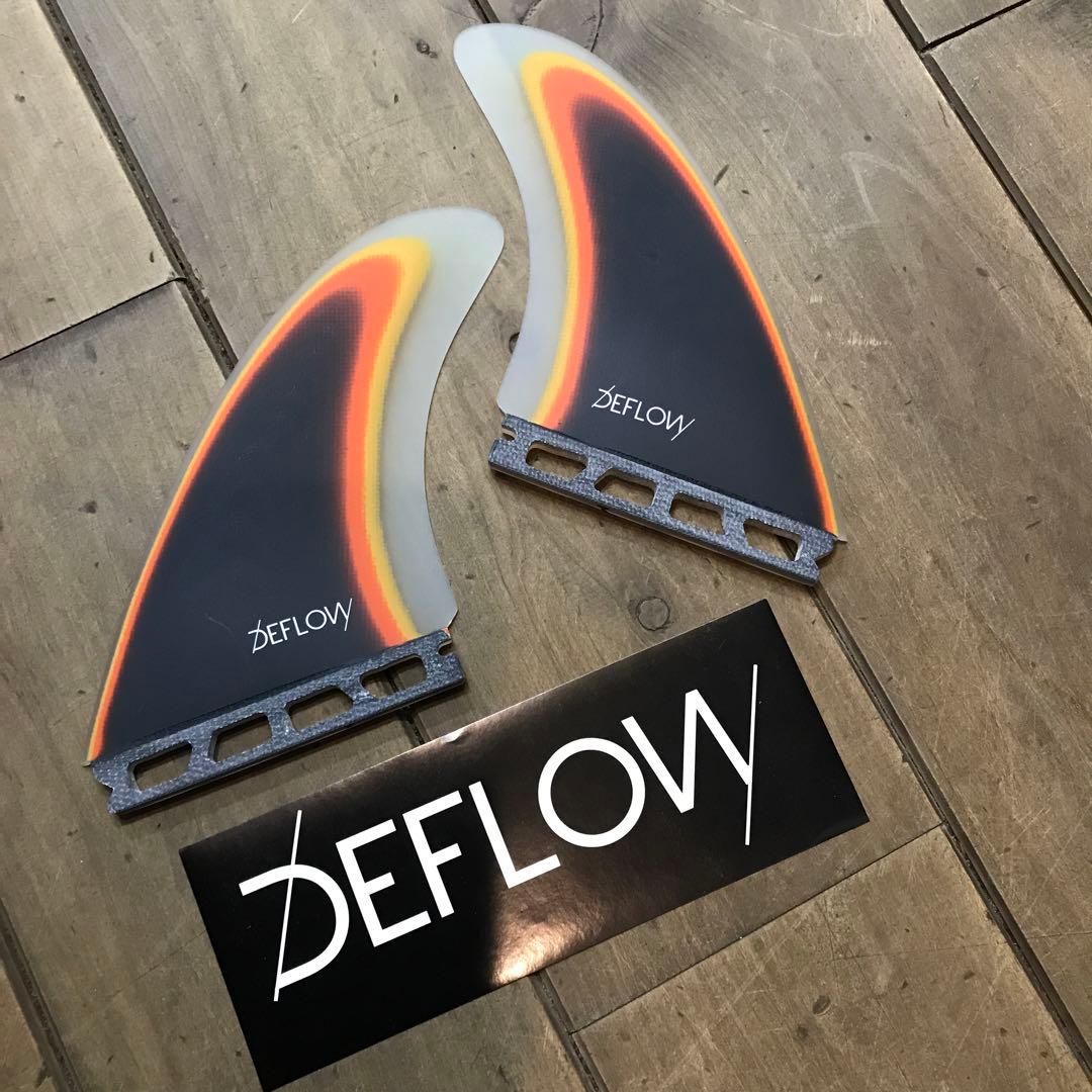 DEFLOW サーフボードフィン グレー・オレンジ