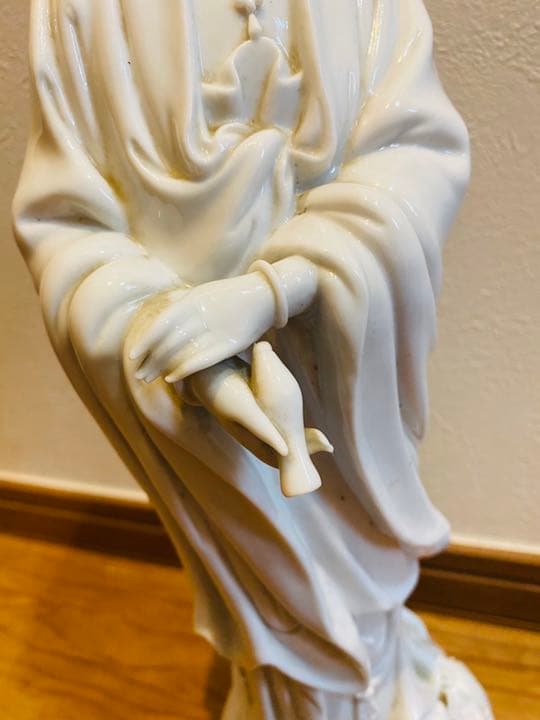 中国美術品、德州窑白瓷、观世音大佛像、超美品、