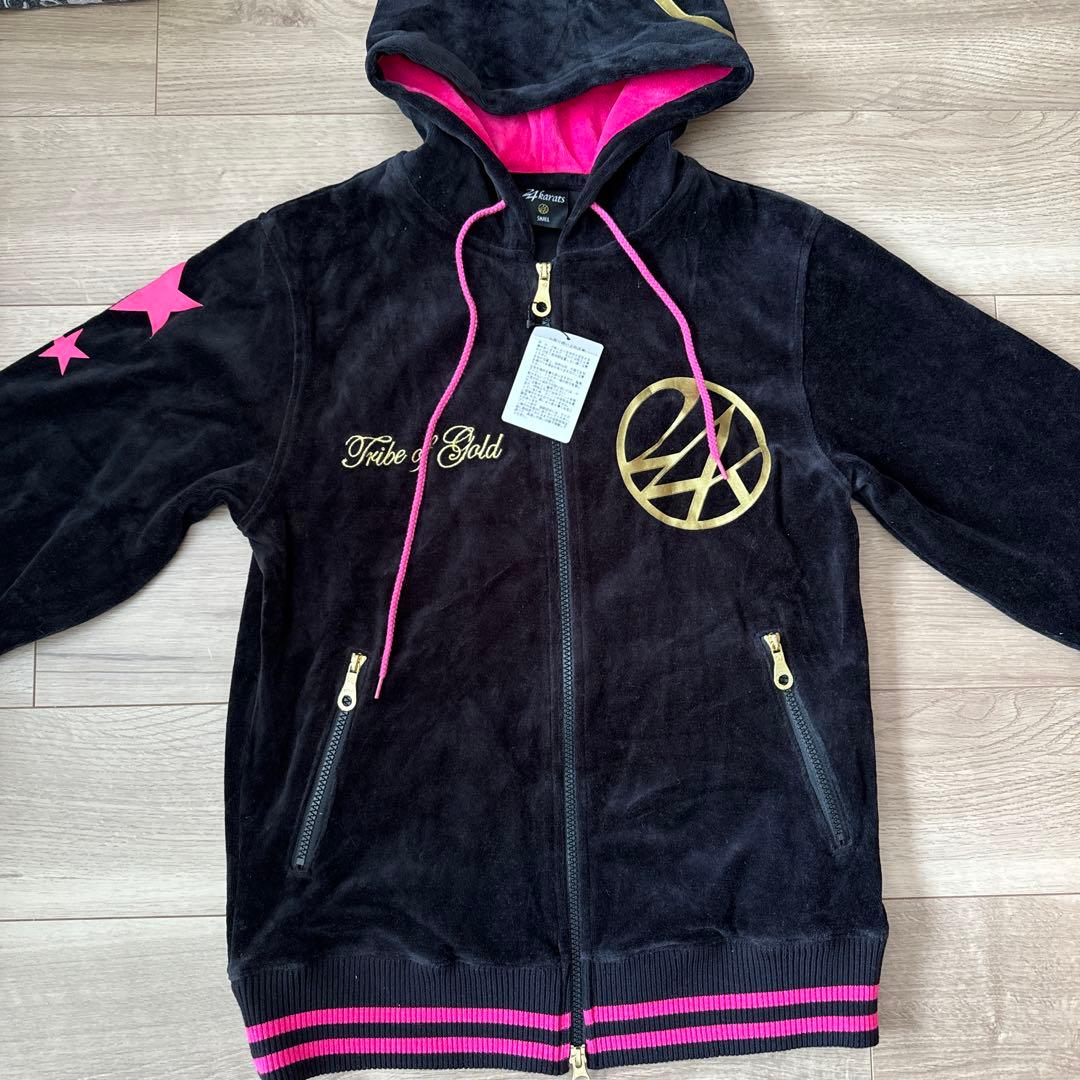 新品24karats ブラックピンク　ベロアジャージ　バックタグ付き　sサイズ