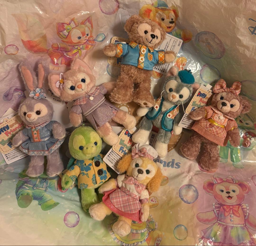 新品未使用ダッフィー&フレンズぬいぐるみ キーホルダー キーチャーム全7種セット