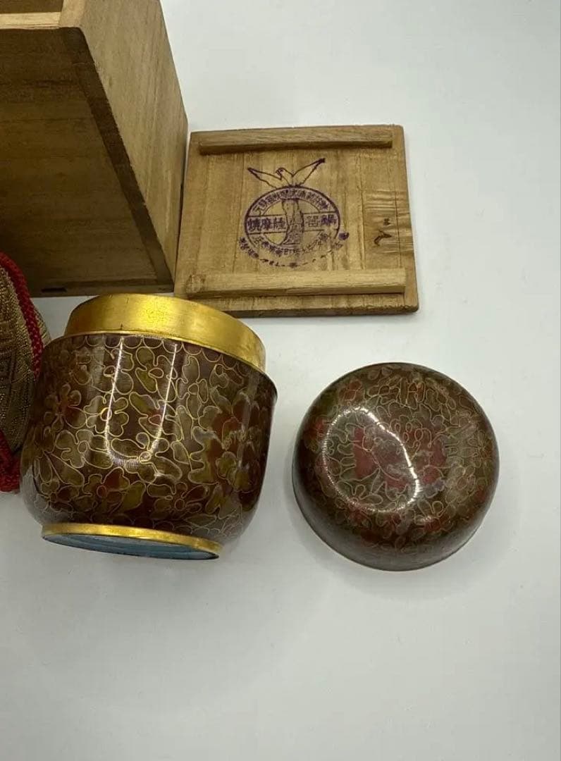 七宝　棗　銅　アンティーク