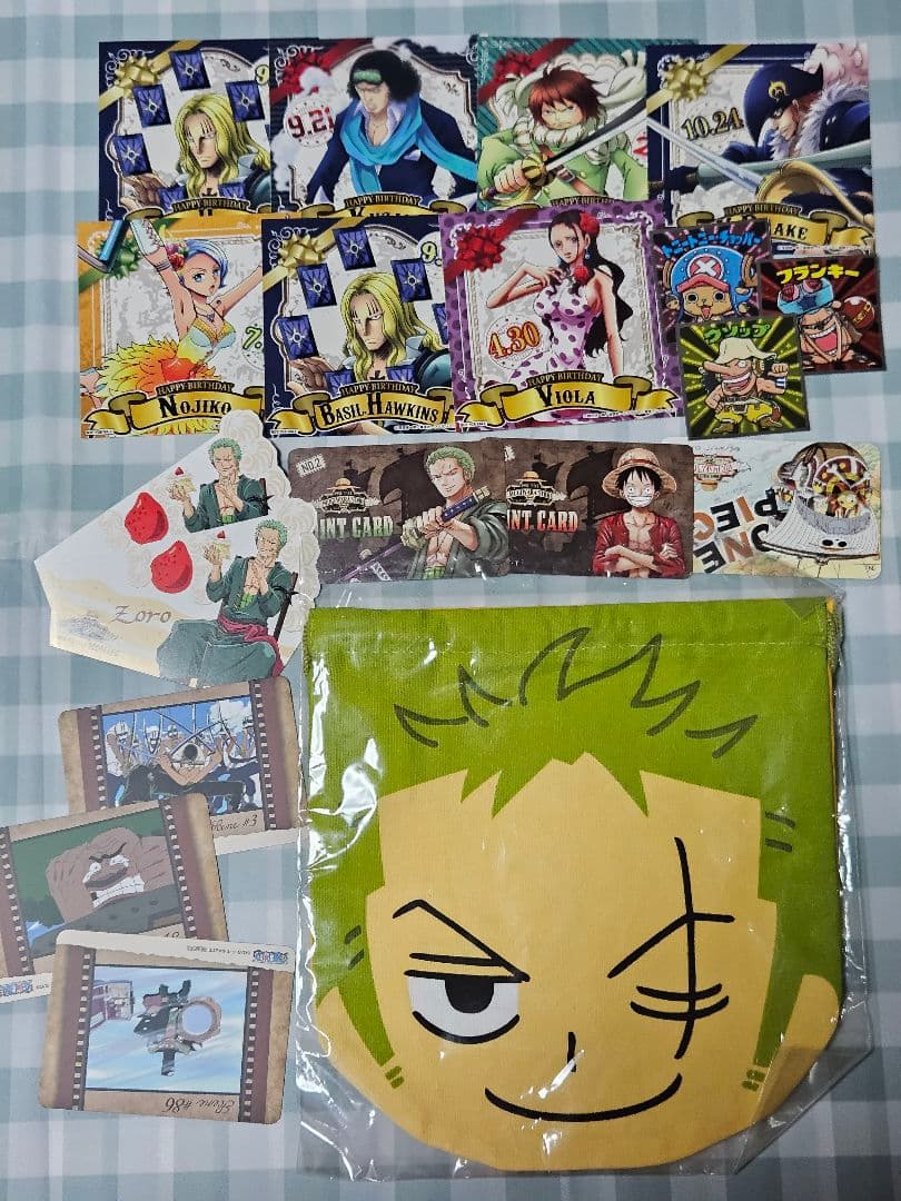 ONE PIECE　巾着　ワンピースタワー　ステッカー　バースデー　サンジ　ゾロ