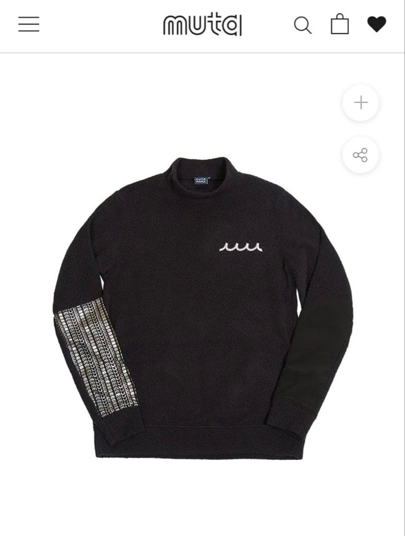 ムータマリン（muta）サーモライトボアプルオーバーMサイズ　ブラック