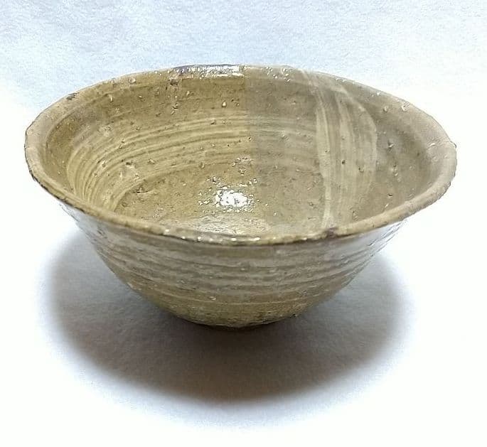 茶道具 出雲焼 伊羅保 刷毛目 茶碗 １１代 長岡住右衛門 空権