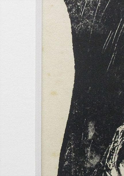 筧忠治　タイトル「自画像」　リトグラフ　額装