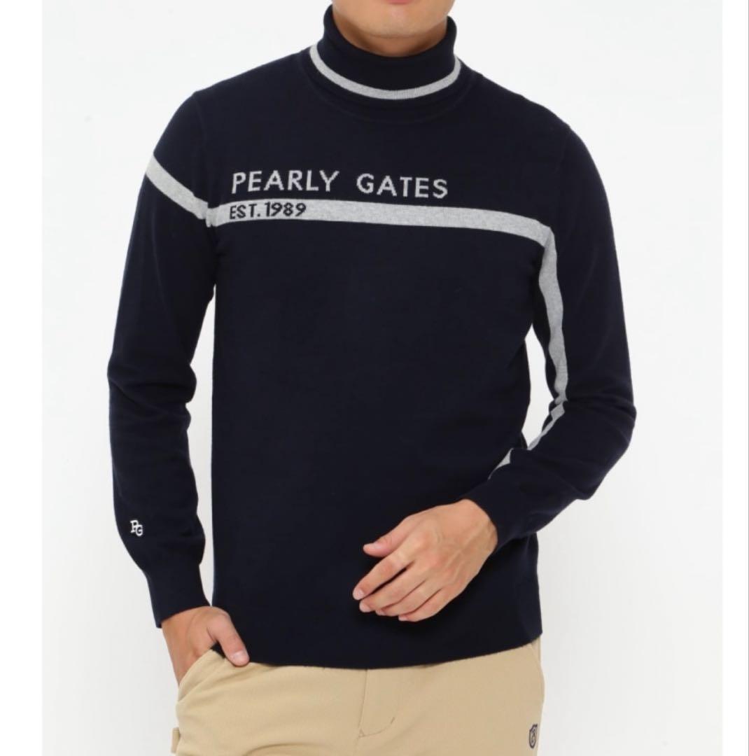 パーリーゲイツ 長袖 ゴルフ ニット セーター ハイネック ネイビー 5