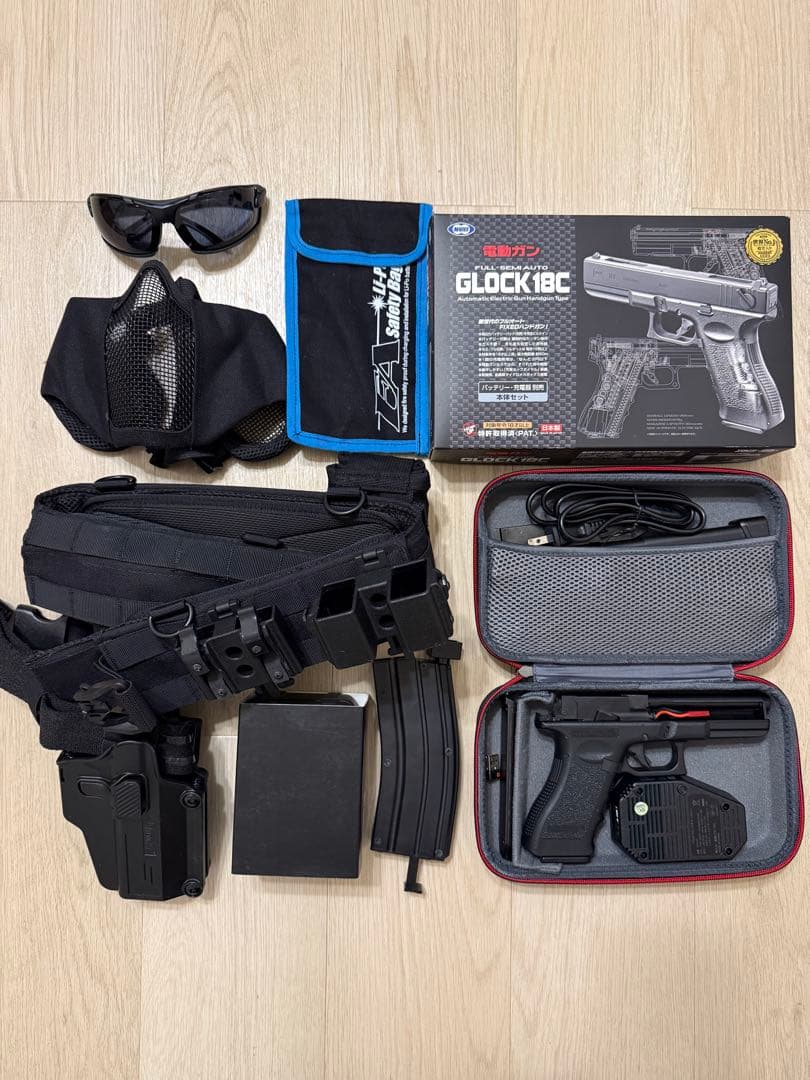 サバゲー　ハンドガン装備セット　GLOCK 18C