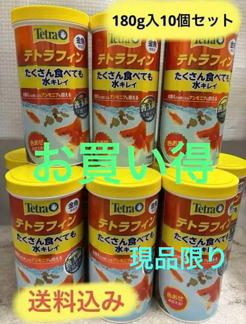 テトラ　テトラフィン 金魚のエサ 180g 入10個セット まとめ売り