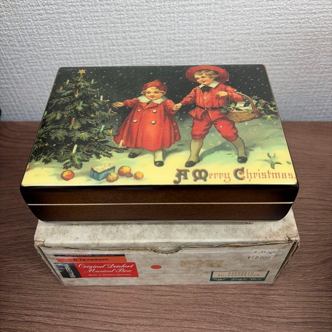 未使用品　ドイツ製　クリスマス　オルゴール　小物入れ
