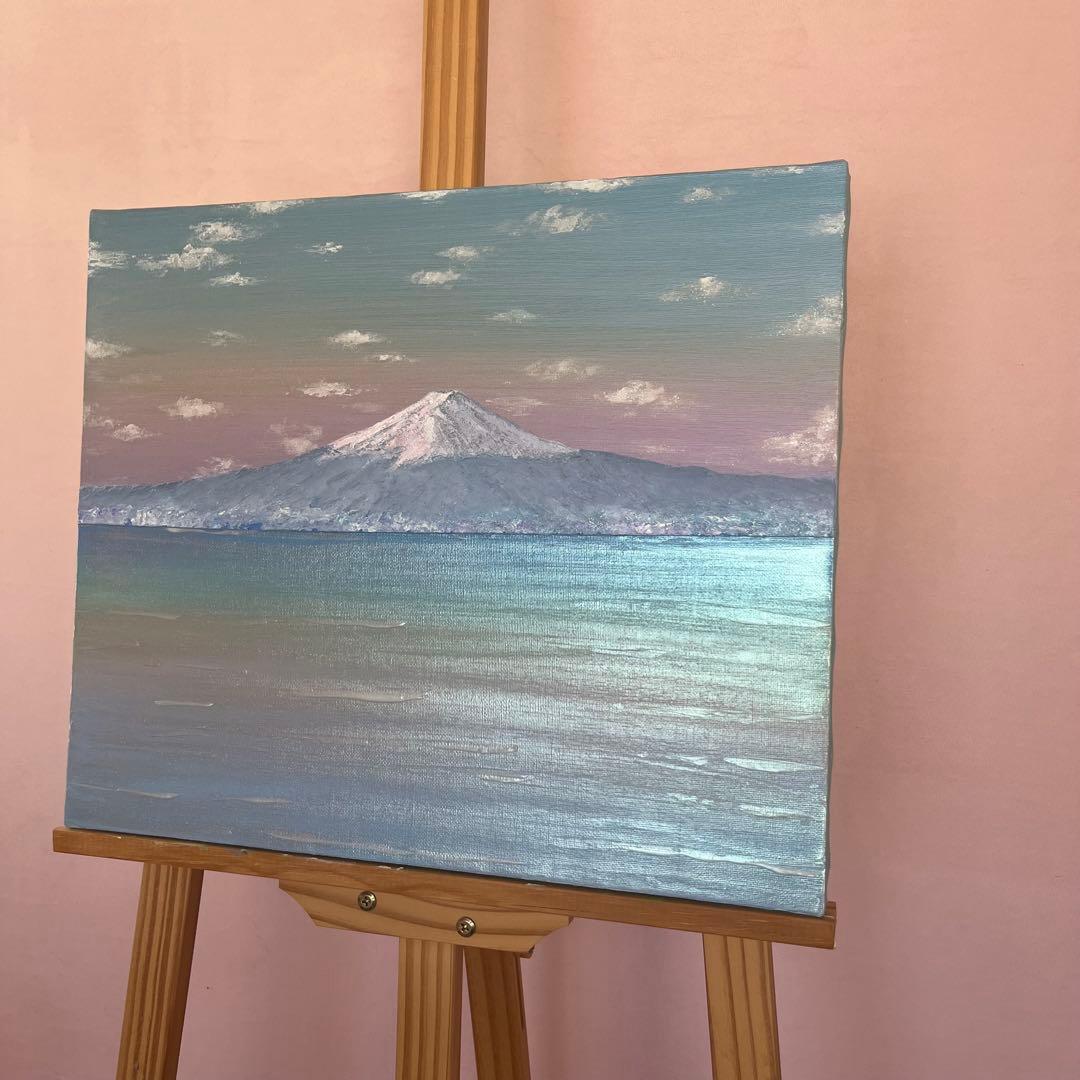 富士山　富士山の絵画 mt.fuji 風景画 ホログラム パール アート 絵