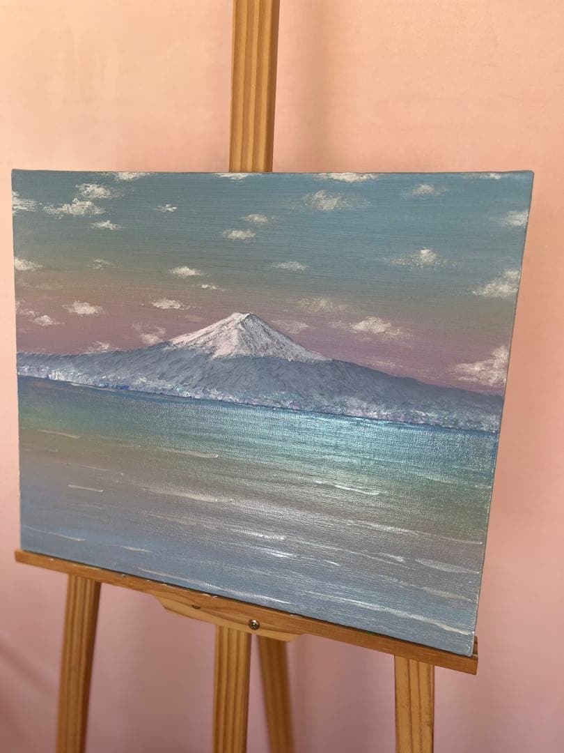 富士山　富士山の絵画 mt.fuji 風景画 ホログラム パール アート 絵