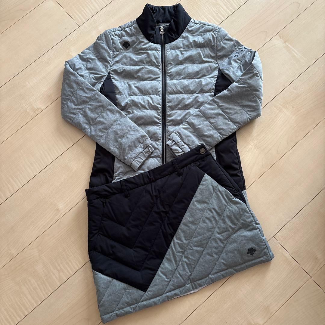 デサント　ゴルフ　中綿　ジャケット　ダウンスカート　2点セット　L グレー黒