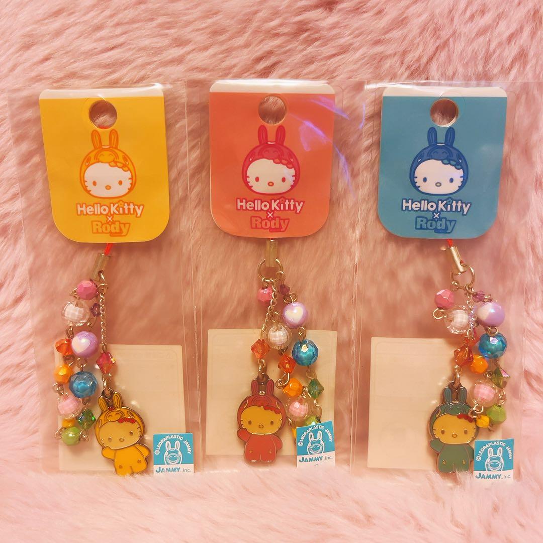 希少レア　ハローキティ　ロディコラボ　ストラップ　2006 サンリオ　平成レトロ