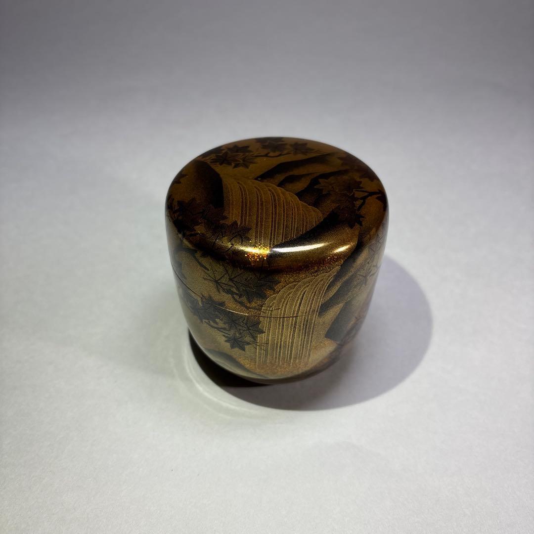 紫香(谷内一則) 研出山水蒔絵　中棗 内梨地(桐箱入)