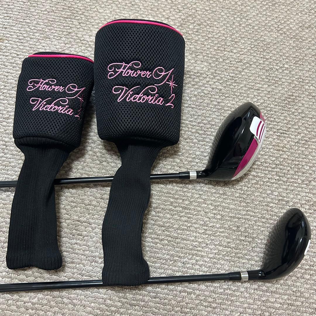 イエローゴルフバッグとクラブセット　レディース