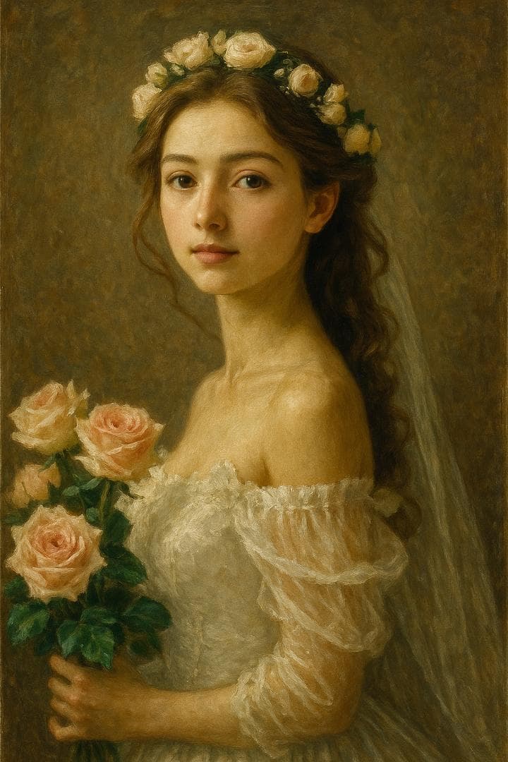 油彩風ポスター 『薔薇の誓い』【A2サイズ：コーティング済み】