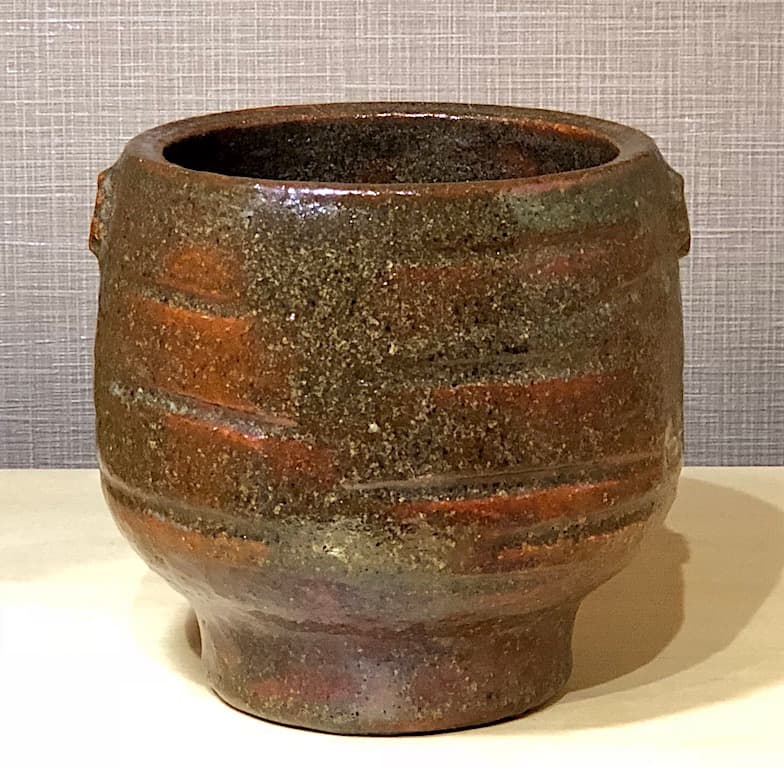 楽焼　二代　小川長楽作　香炉　在銘　無傷保証　箱無　古物。