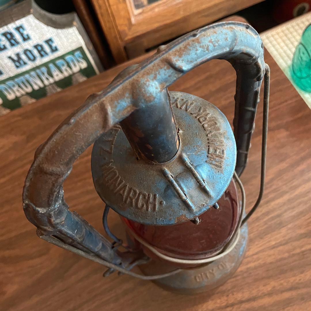 希少品！1900〜20年代〜デイツDIETZ 赤ガラスランタンUSA製ビンテージ