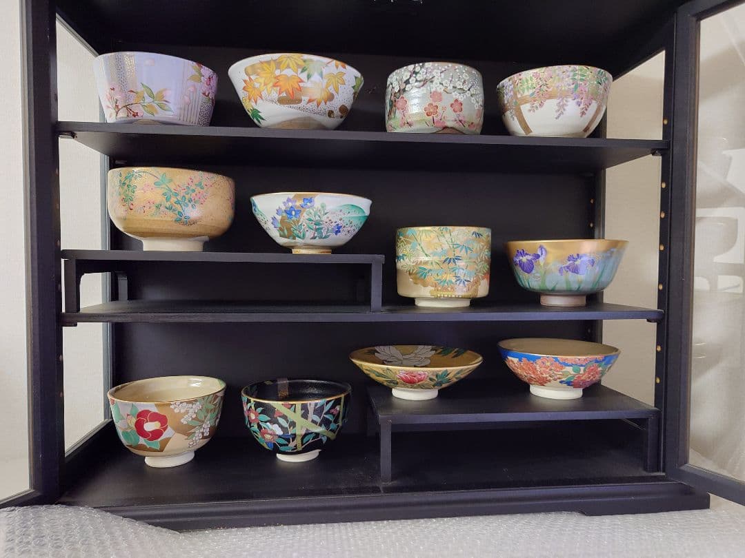 抹茶茶碗 12個セット未使用品 桑野むつ子デザイン御所の花十二ヶ月