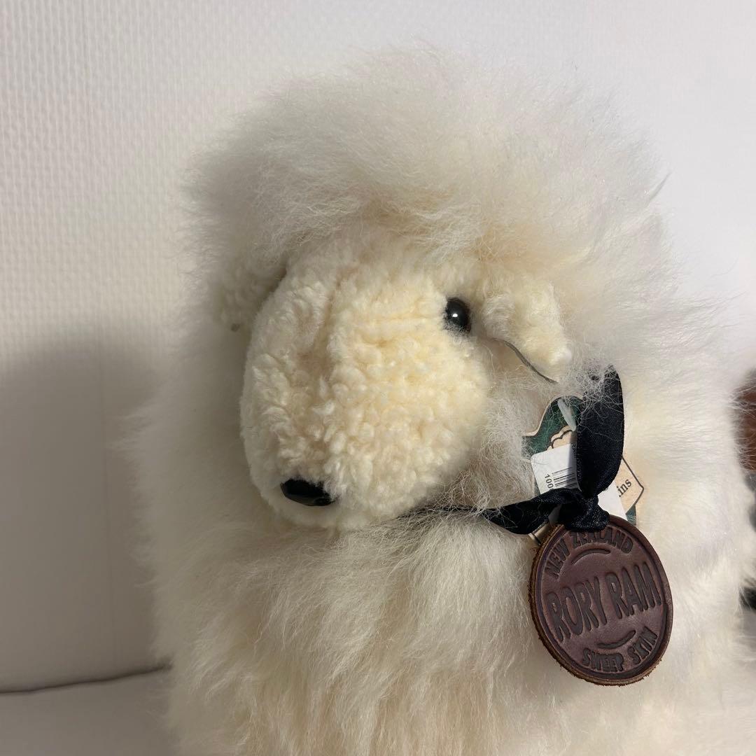 【美品】ニュージーランド 羊 ひつじ ぬいぐるみ Rony Ram シープスキン