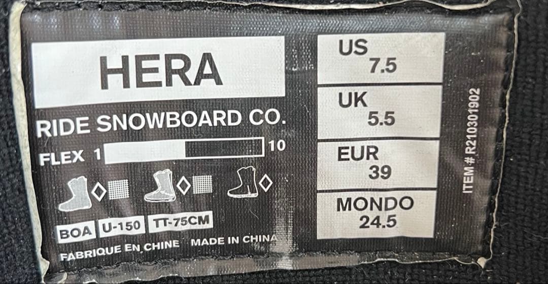 【即日発送】RIDE スノボブーツ　HERA ヘラ 24.5cm
