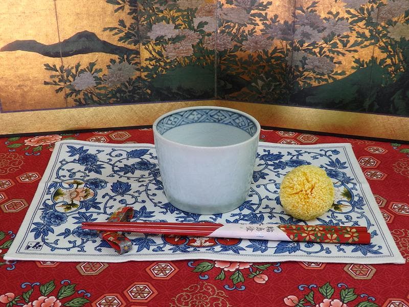 古伊万里　青磁　大振蕎麦猪口　江戸期　AS-fbvm