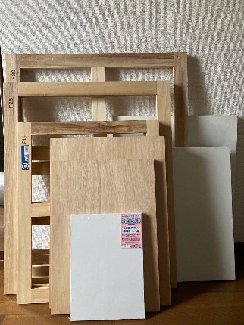 木枠・パネル・張キャンバス使用済み　未使用　油絵・アクリル画・釘付き9セット