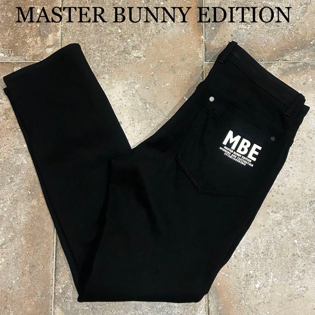 マスターバニーエディション メンズ パンツ ブラック 裏起毛 ストレッチ