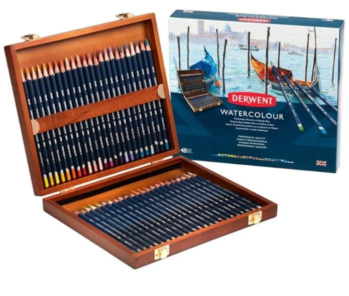 【新品】Derwent 水彩48色セット 木製ボックス