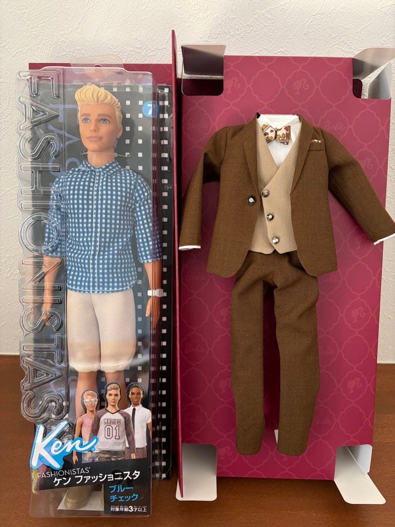 【非売品】Barbie男性「ケン」フィギュア　ブラウンスーツセット（値下げ中）