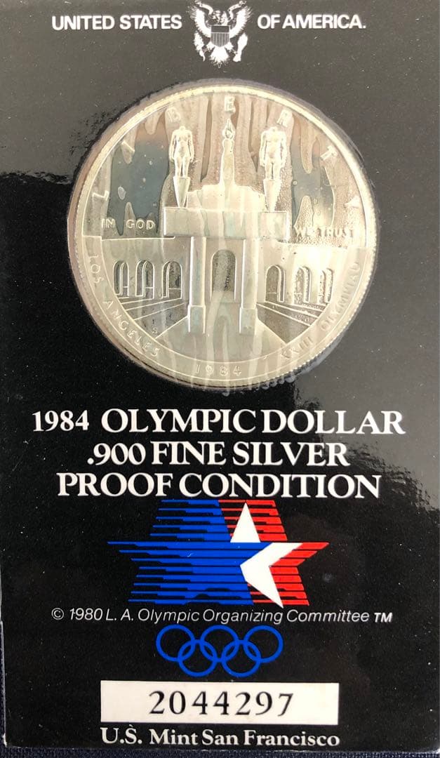 アメリカ　1984年　ロサンゼルスオリンピック ファインシルバー プルーフ　銀貨