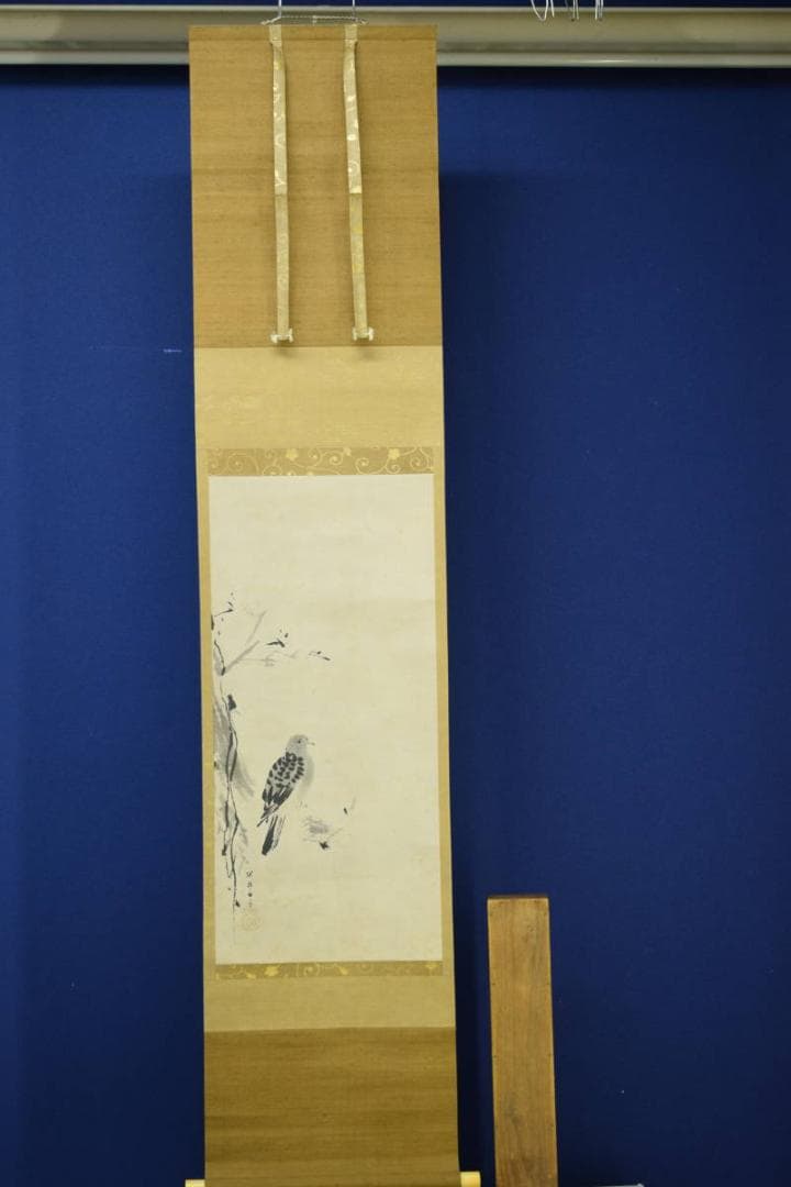 模写/狩野探幽/枯山鳩図/布袋屋掛軸HE-764