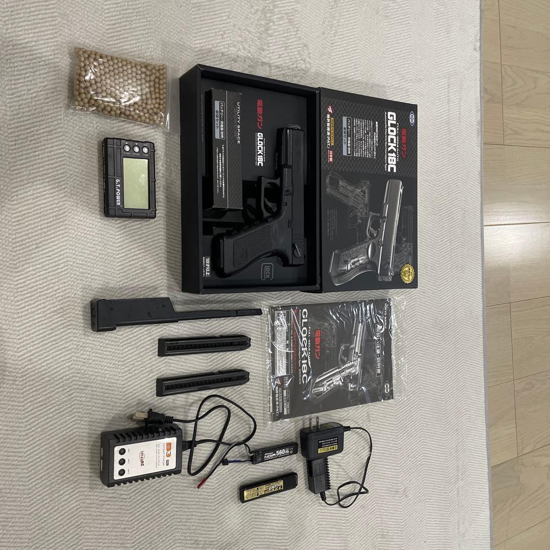 東京マルイ 電動ハンドガン グロック18C フルセット！リポ化済み 予備3本付