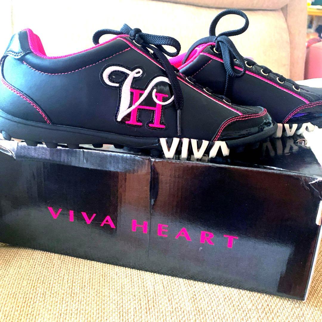 ☆新品未使用品☆VIVA HEART ゴルフシューズ 24cm ブラック/ピンク