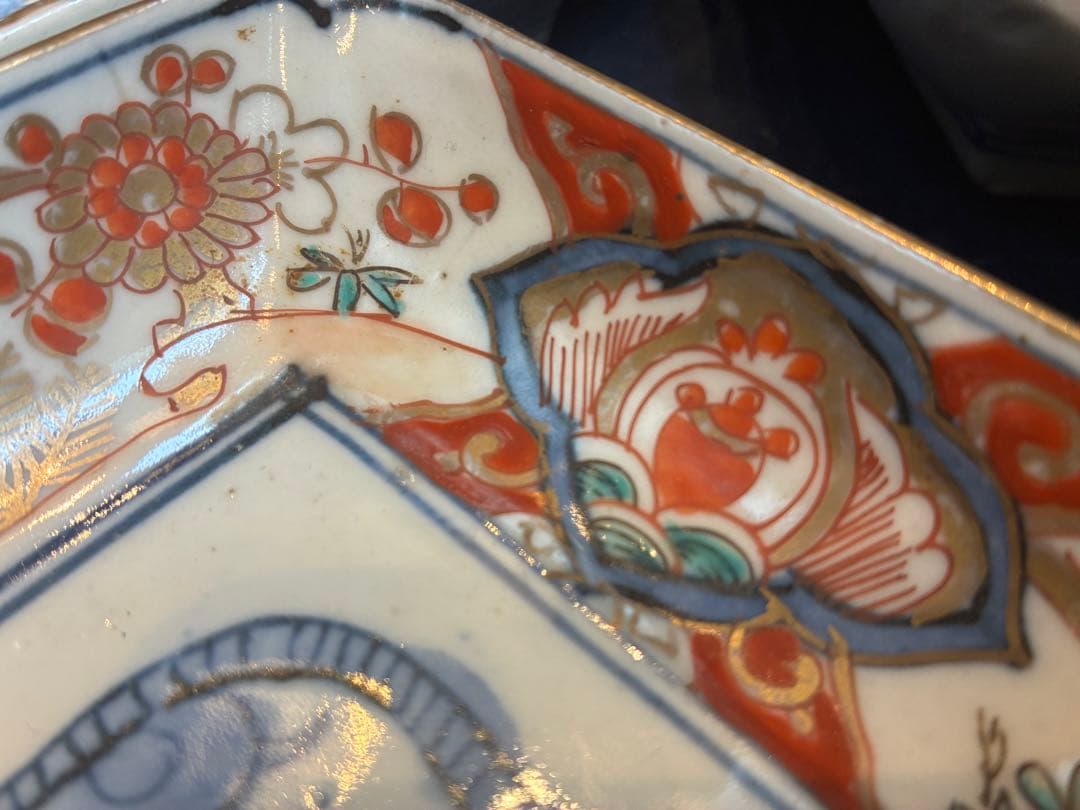 古伊万里　色絵金彩　長皿　5枚　傷無し　幕末〜明治