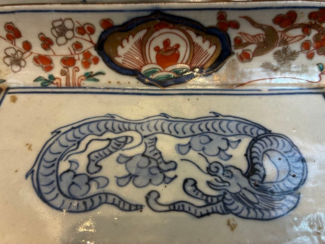 古伊万里　色絵金彩　長皿　5枚　傷無し　幕末〜明治