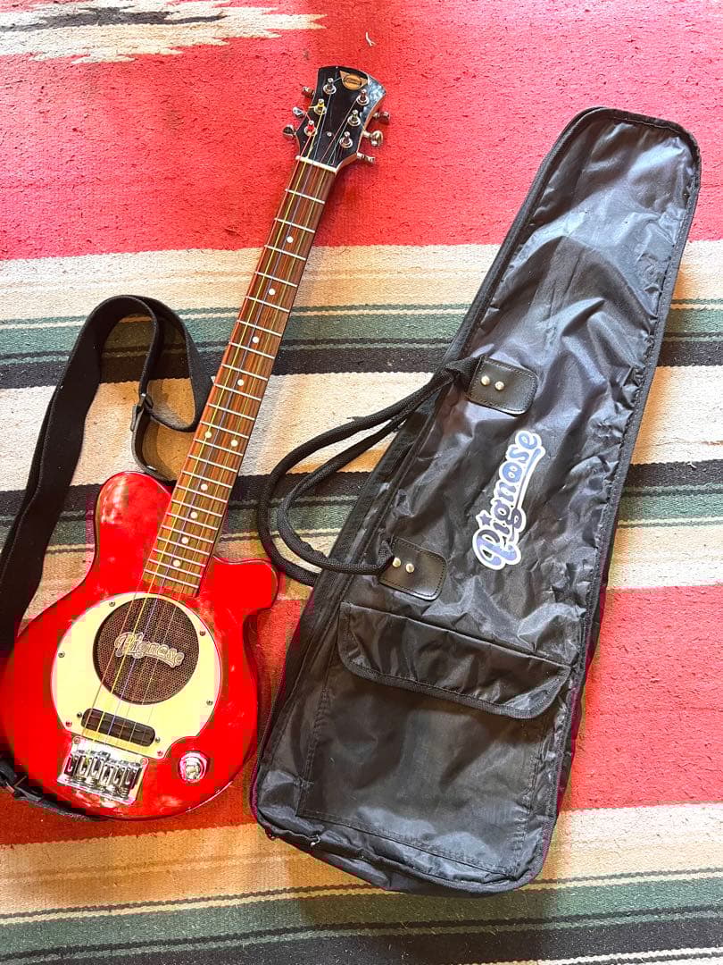 Pignose エレキギター レッド　新品弦張り替え済み　ケース付き