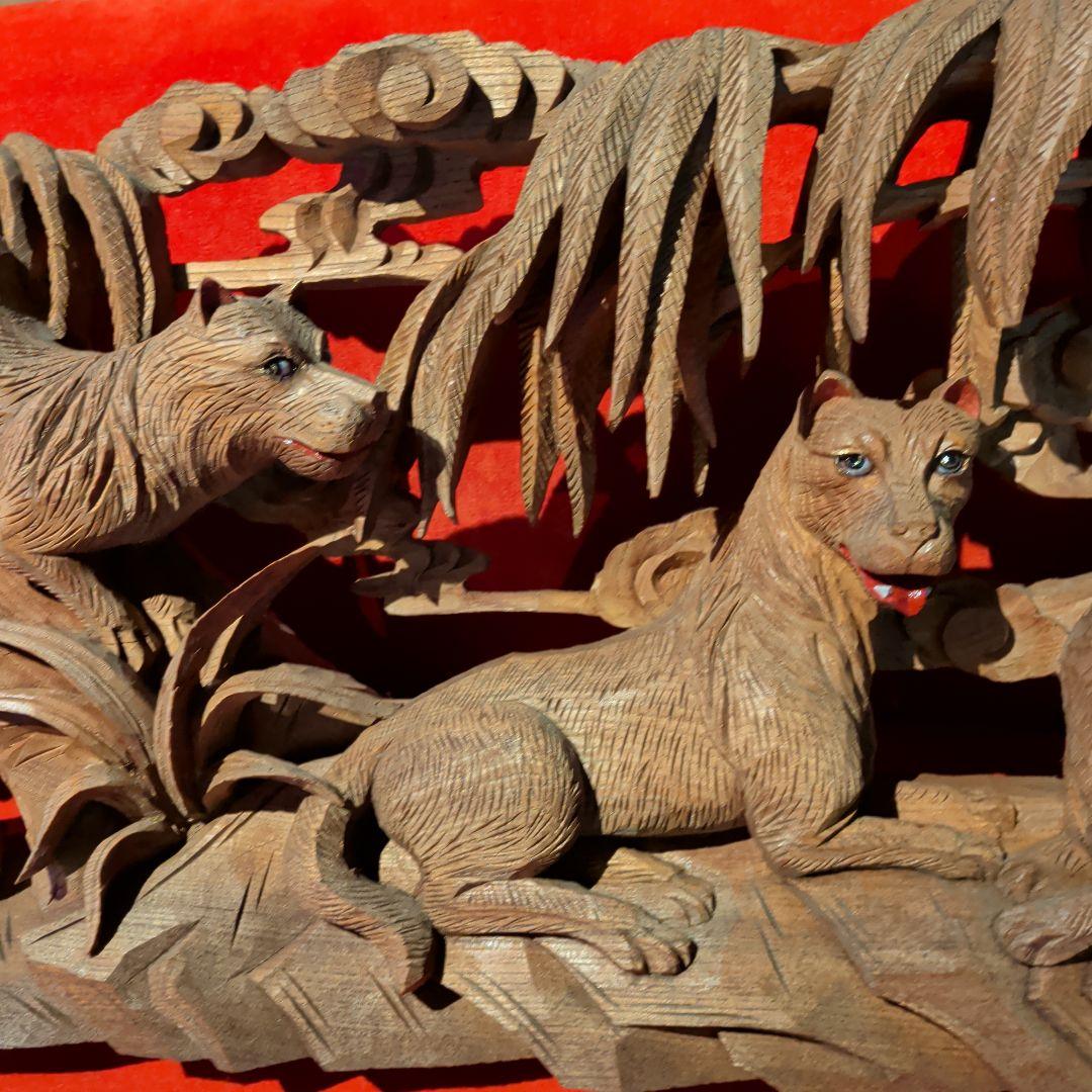 彫刻　木彫　欄間　だんじり　山車　神社仏閣　犬　動物　和柄