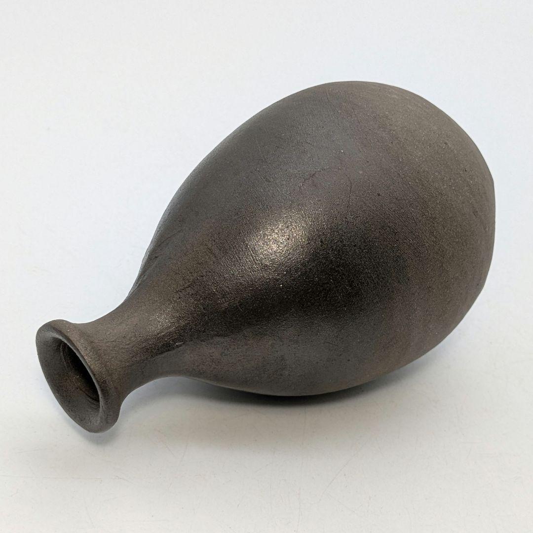 岡山県重要無形文化財 山本出 備前焼 銀彩徳利A 酒器 花器 一輪挿し花瓶 花入