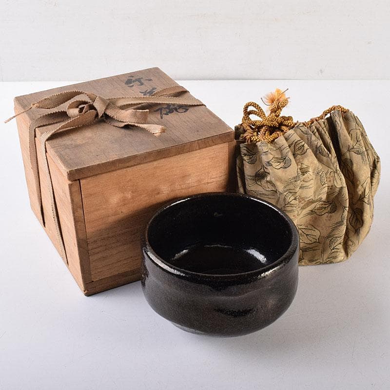 茶道具　黒楽茶碗　時代箱　V　R8626