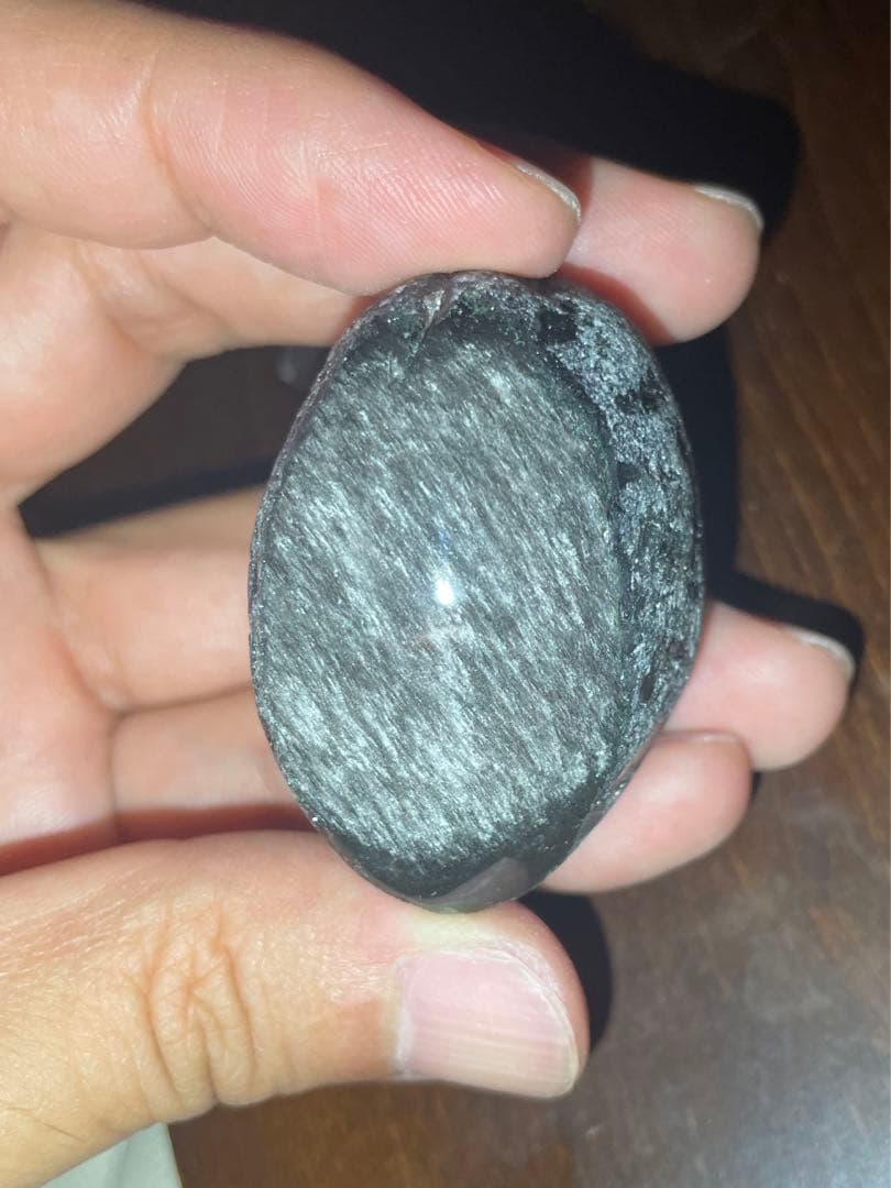 研磨品　十勝石玲瓏　シルバーオブシディアン