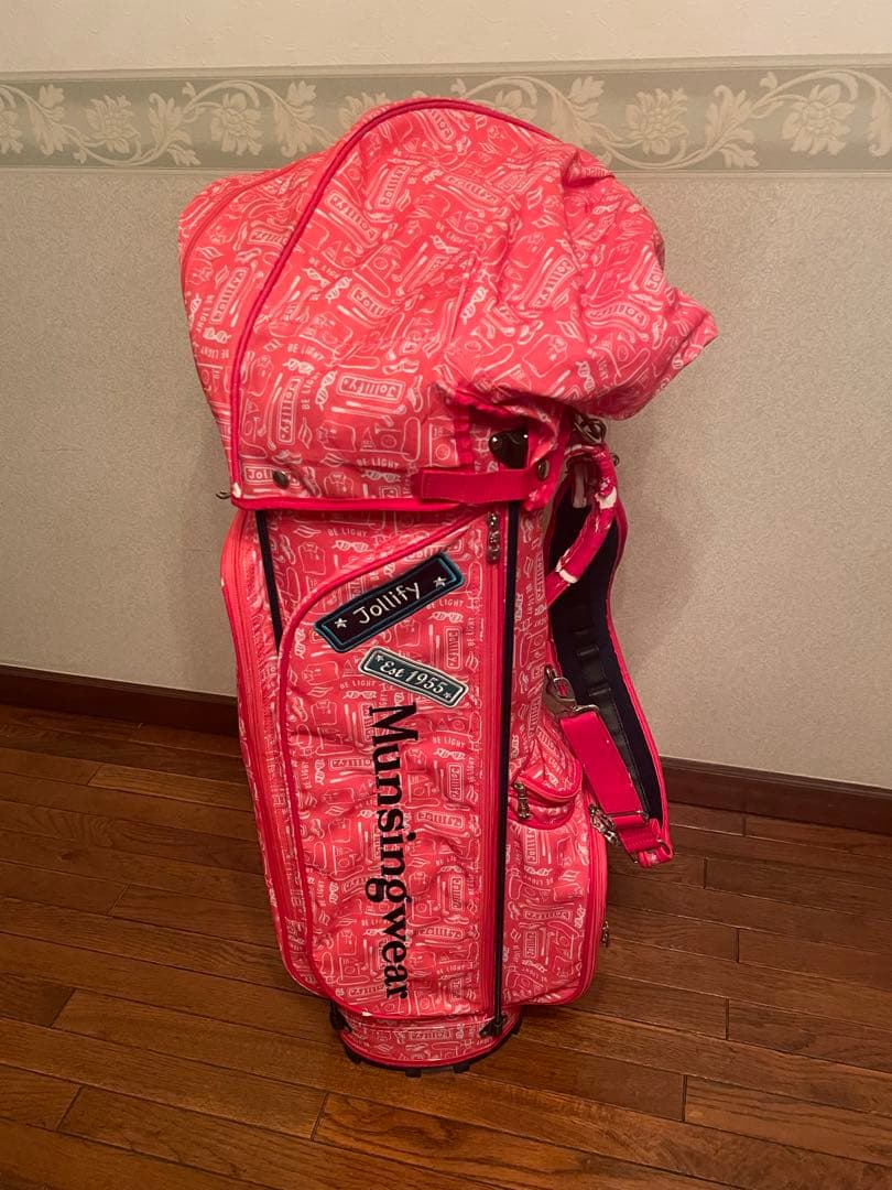 ピンク ゴルフバッグ ロゴ入り