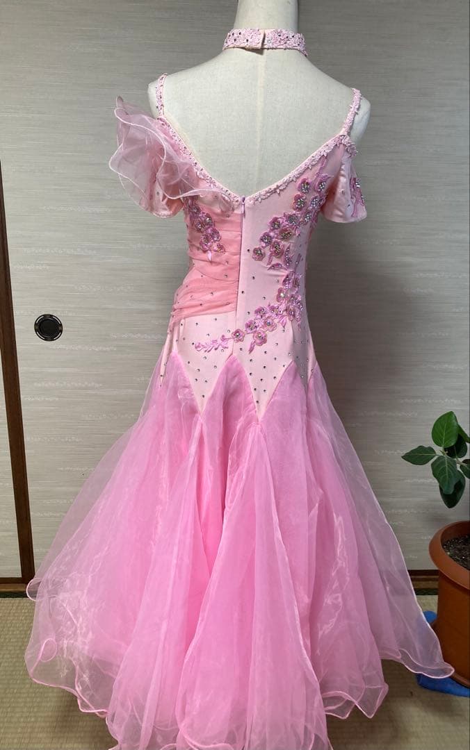 社交ダンスドレス　ピンク スタンダード　M