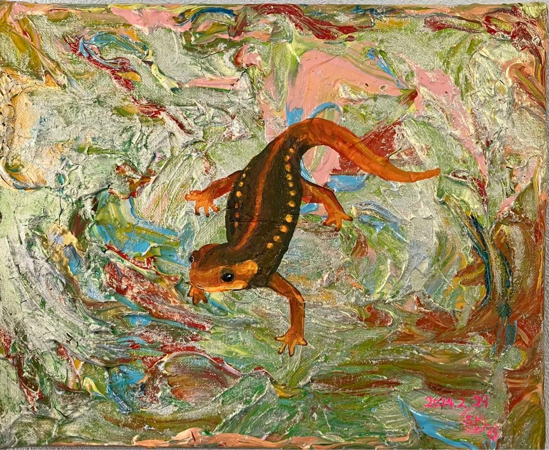 動物の絵　絵画　絵　アクリル　おしゃれ　原画　モダンアート　アート　インテリア