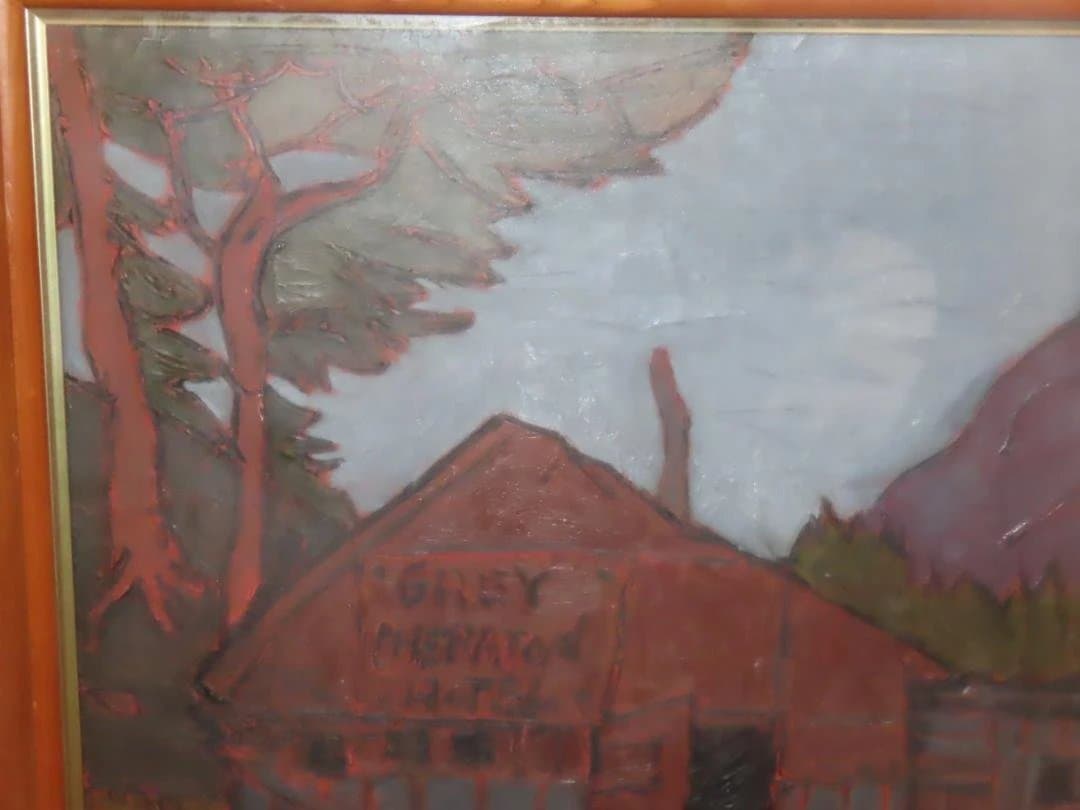 真作 熊谷榧 「グレイ小屋」 肉筆油彩　F12号 1980年制作 父:熊谷守一