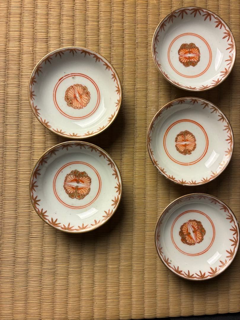 伊万里焼 蓋付飯茶碗×5小皿 ×5セット湯-①